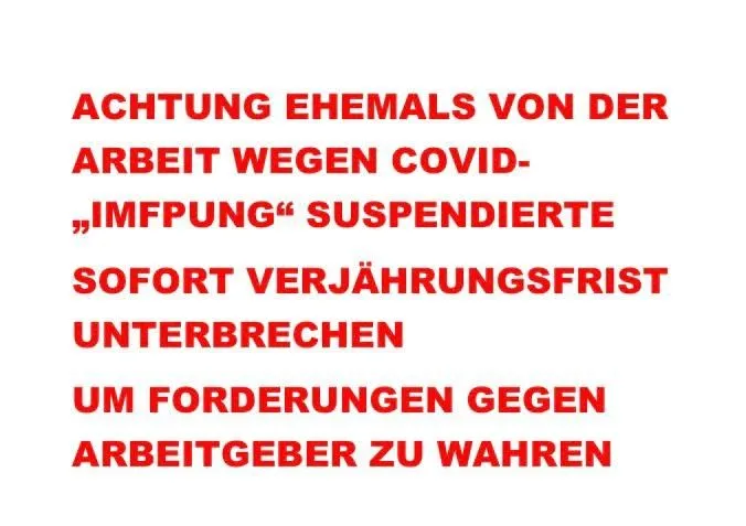 Covid-Suspendierte: Verjährung der Gehaltsforderungen unterbrechen